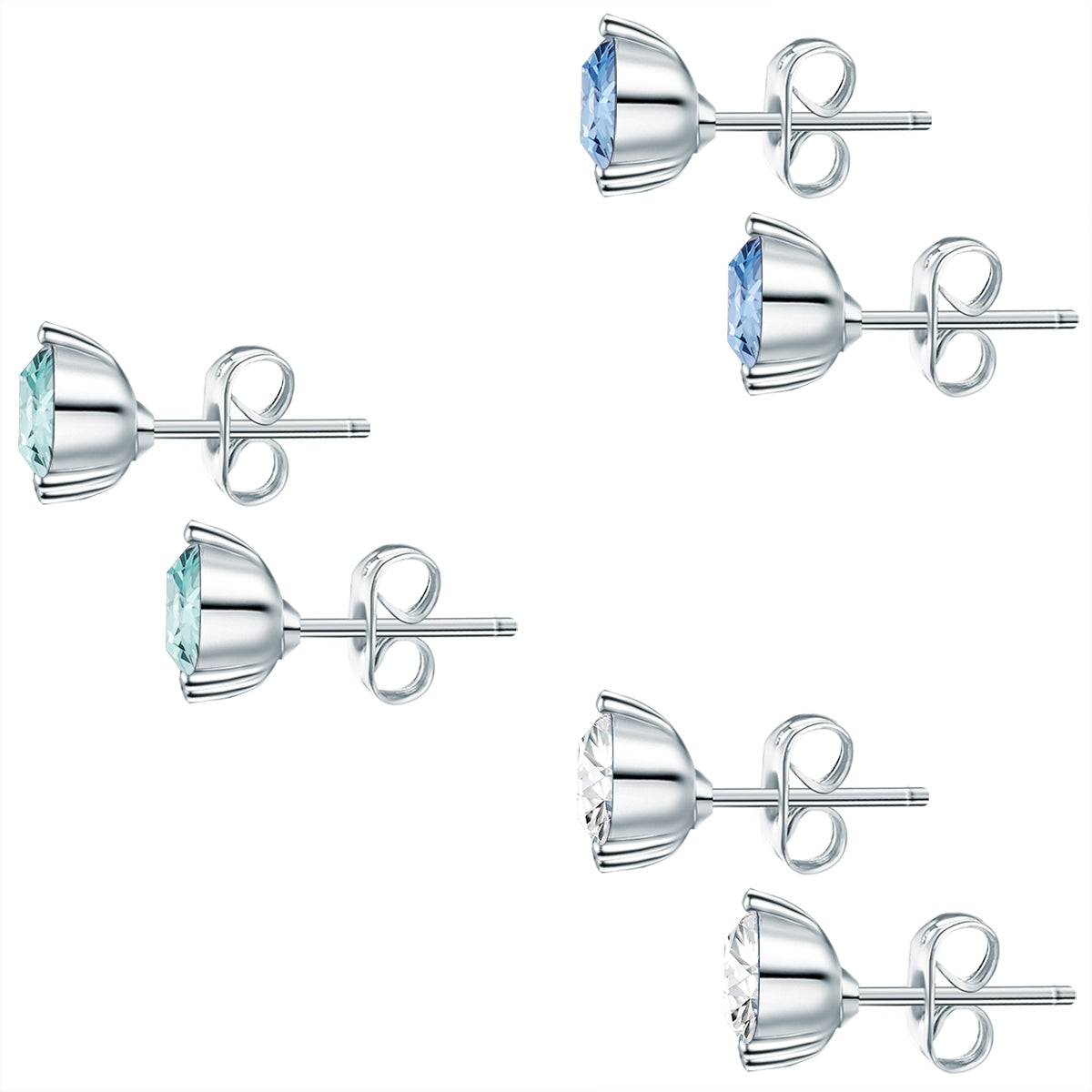 3er Set Ohrstecker verziert mit Kristallen von Swarovski® bunt