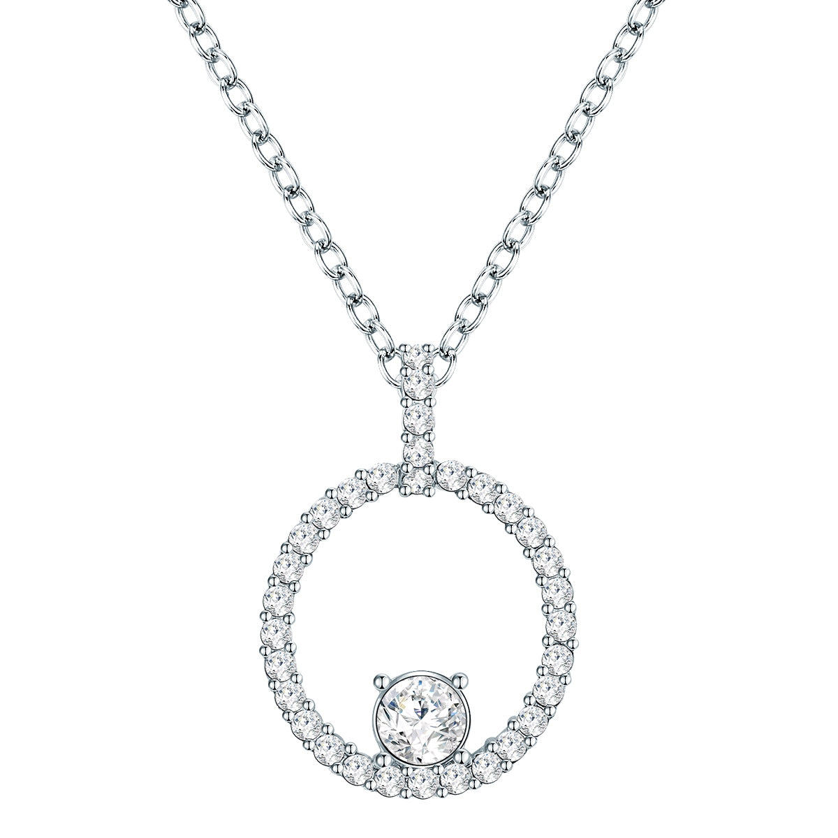 Kette mit Anhänger verziert mit Kristallen von Swarovski® weiß