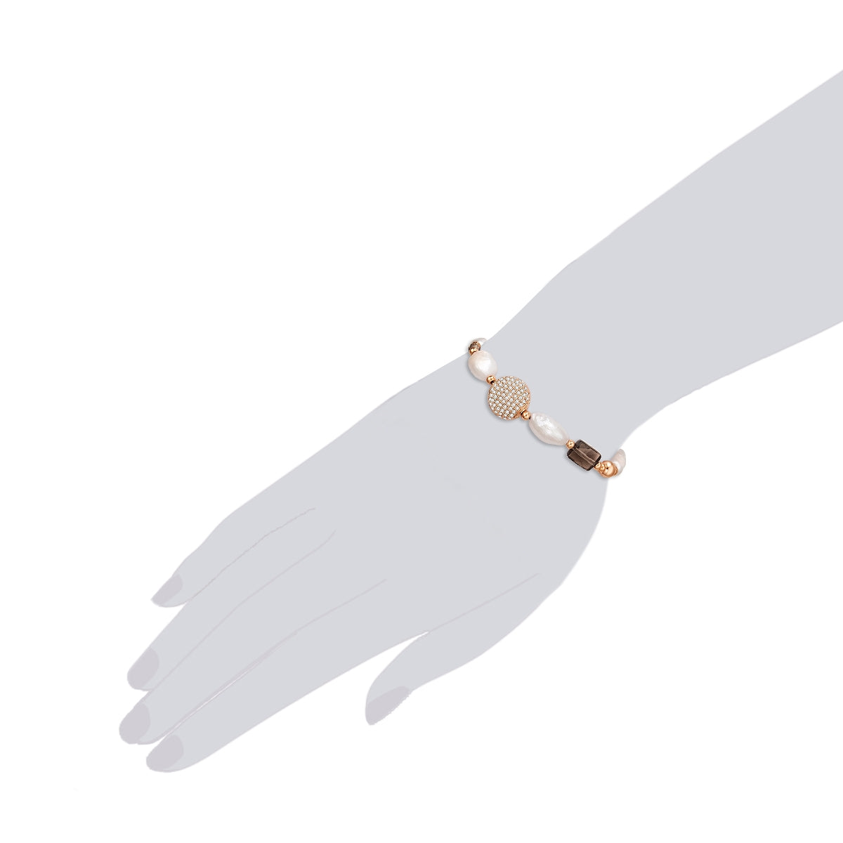 Armband Süßwasser-Zuchtperle weiß Zirkonia weiß