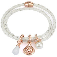  Armband weiß Perle (synth.) weiß verziert mit Kristallen von Swarovski® weiß Glas weiß