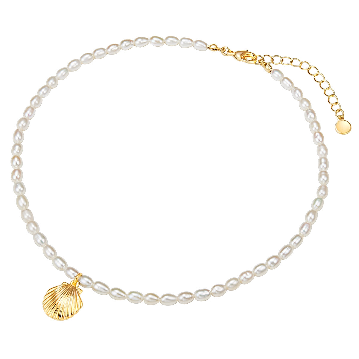 Kette gelbgold Süßwasser-Zuchtperle weiß