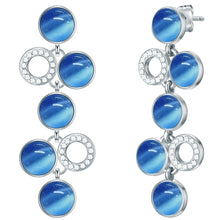  Ohrhänger verziert mit Kristallen von Swarovski® weiß Katzenauge blau