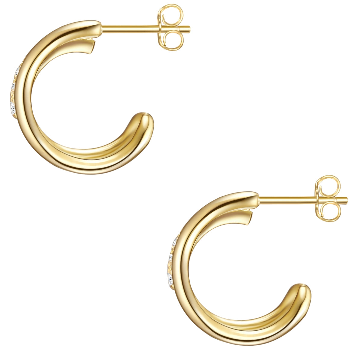 Ohrstecker gelbgold Zirkonia weiß