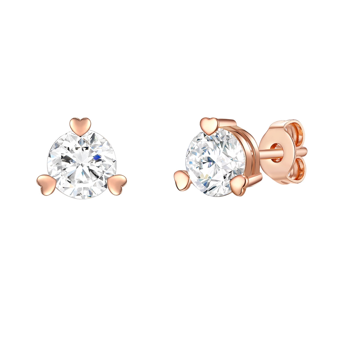Ohrstecker roségold Zirkonia weiß