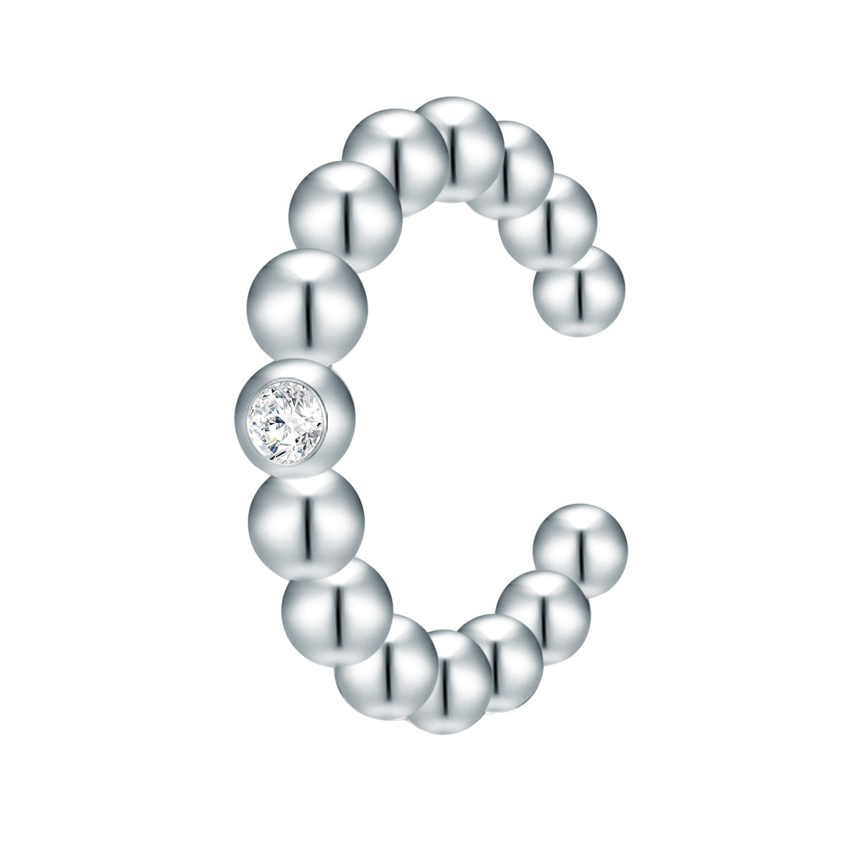 Ohrklemmen Sterling Silber Diamant weiß