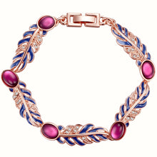  Armband roségold verziert mit Kristallen von Swarovski® weiß Glas pink