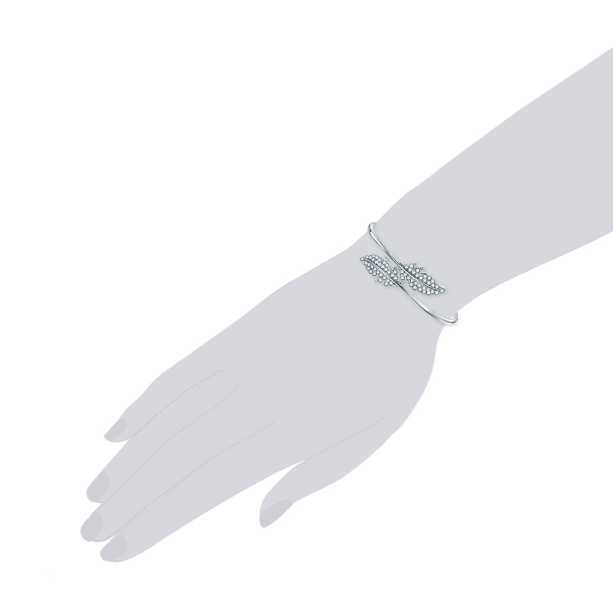 Bangle Glaskristall weiß