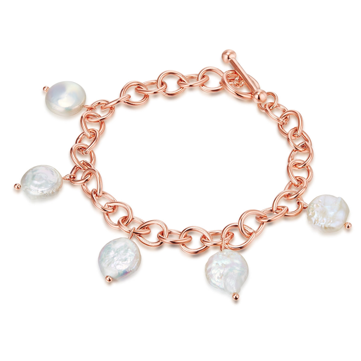 Armband roségold Süßwasser-Zuchtperle weiß