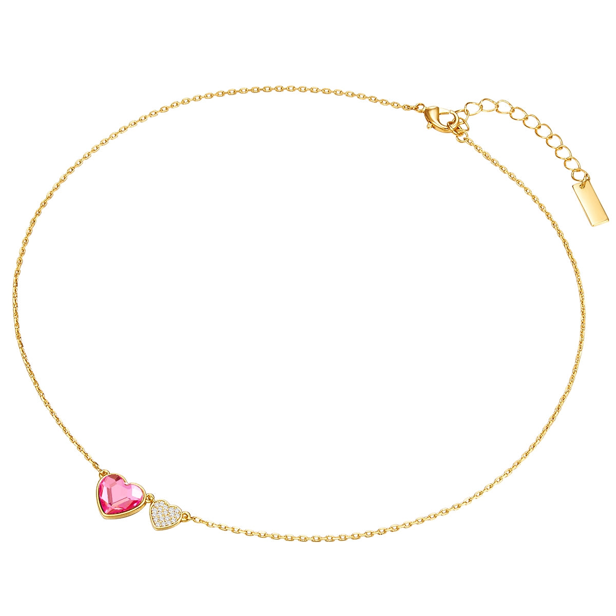 Kette mit Anhänger gelbgold Zirkonia weiß rosa