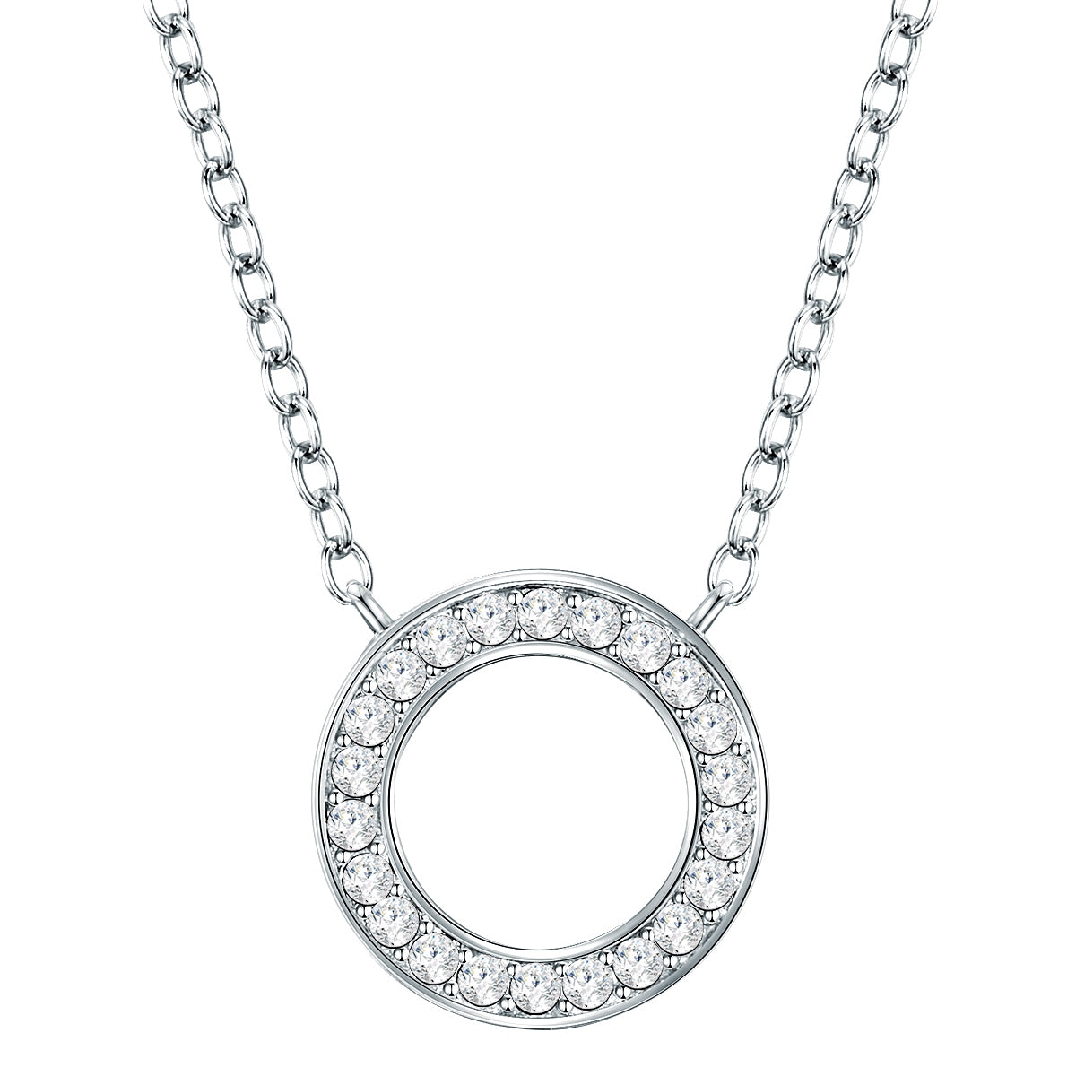 Kette mit Anhänger verziert mit Kristallen von Swarovski® weiß