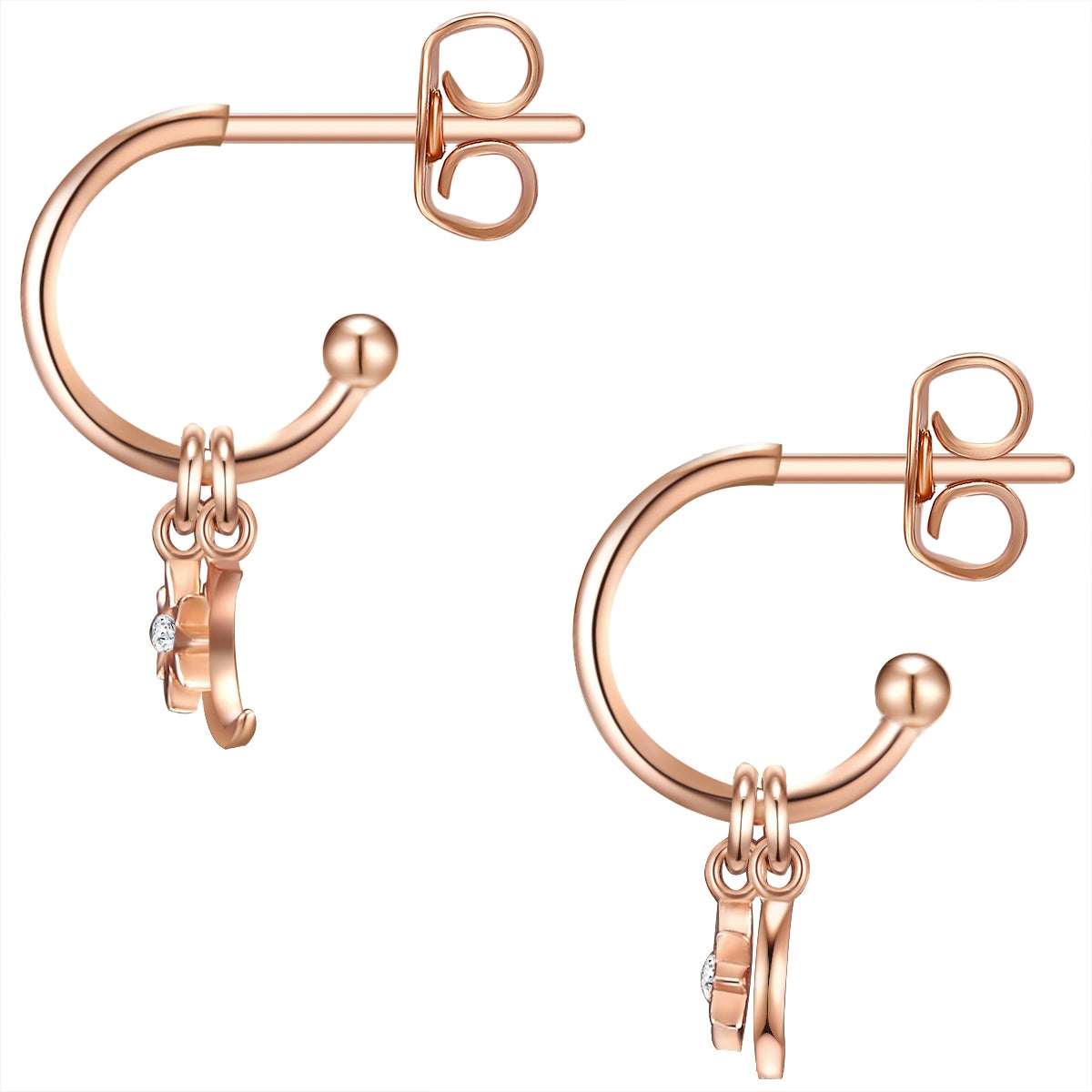 Ohrstecker roségold Zirkonia weiß