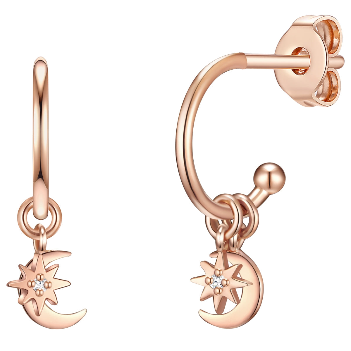 Ohrstecker roségold Zirkonia weiß