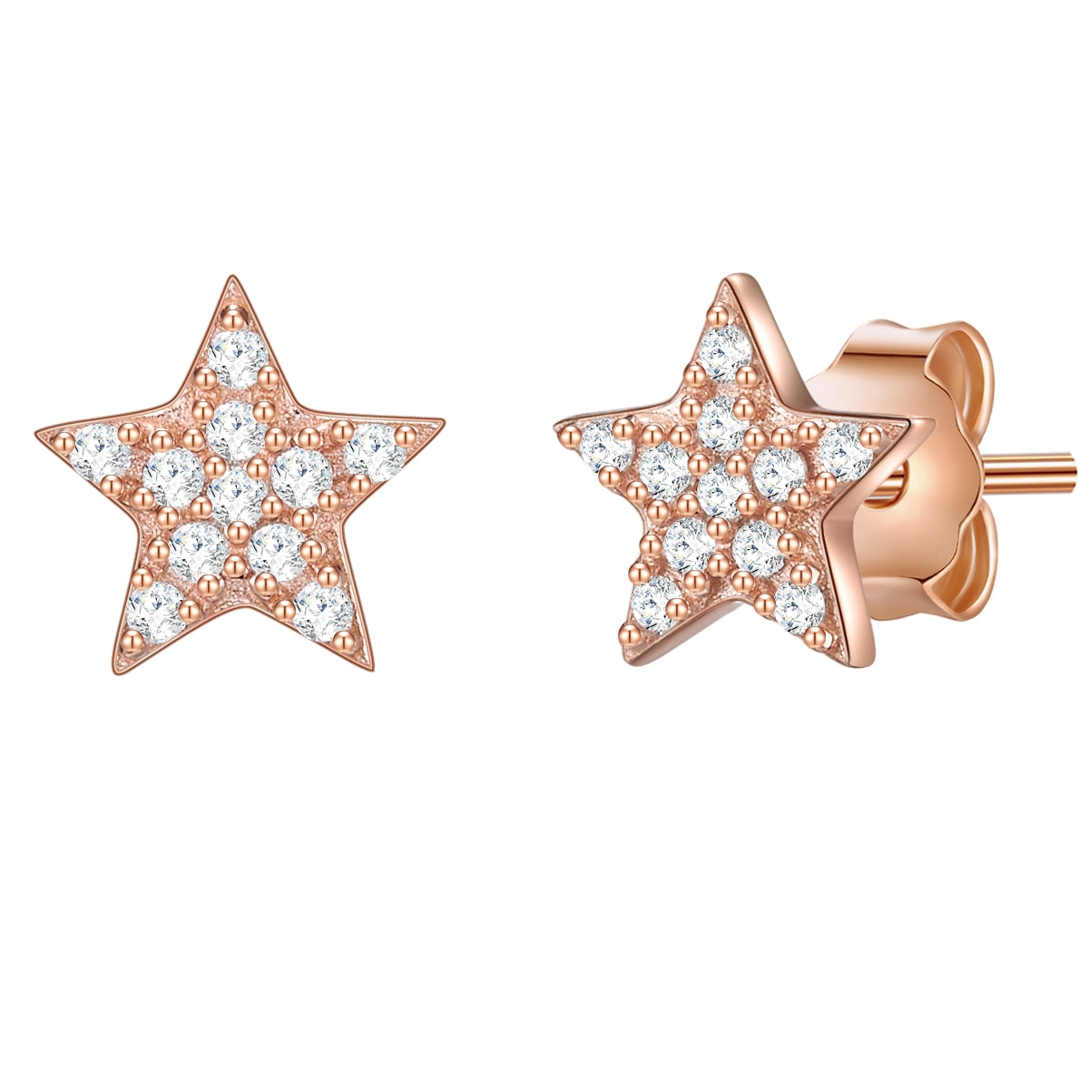 Ohrstecker roségold Zirkonia weiß