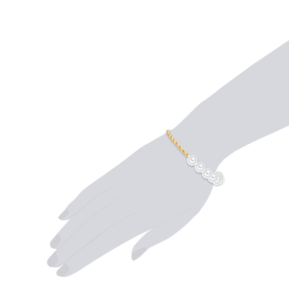Armband gelbgold Muschelkernperle weiß