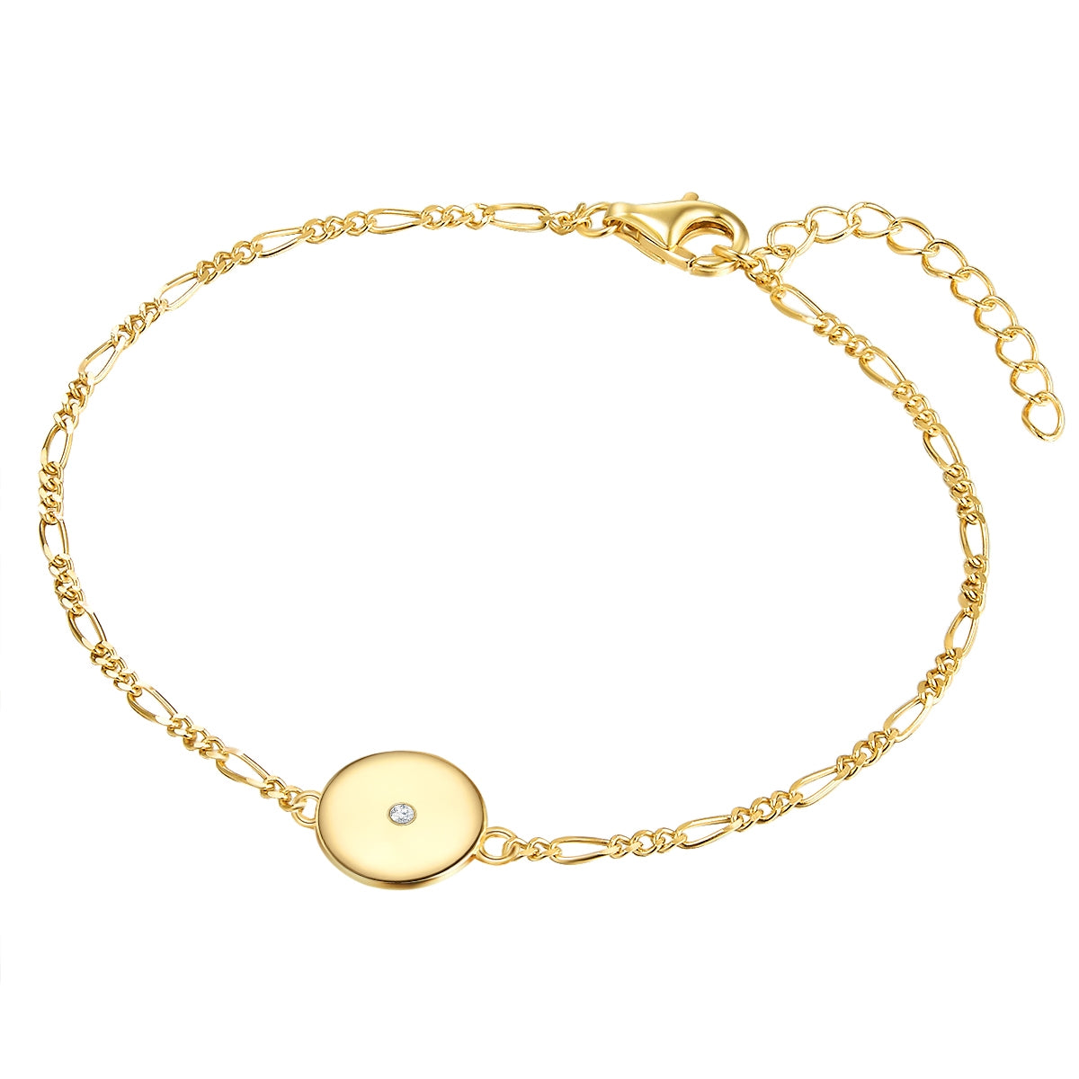 Armband Sterling Silber gelbgold Diamant weiß