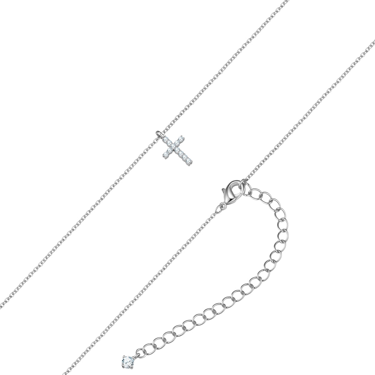Kette mit Anhänger Zirkonia weiß