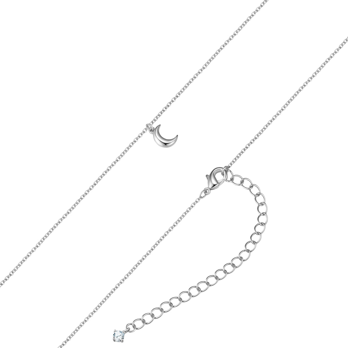 Kette mit Anhänger Zirkonia weiß