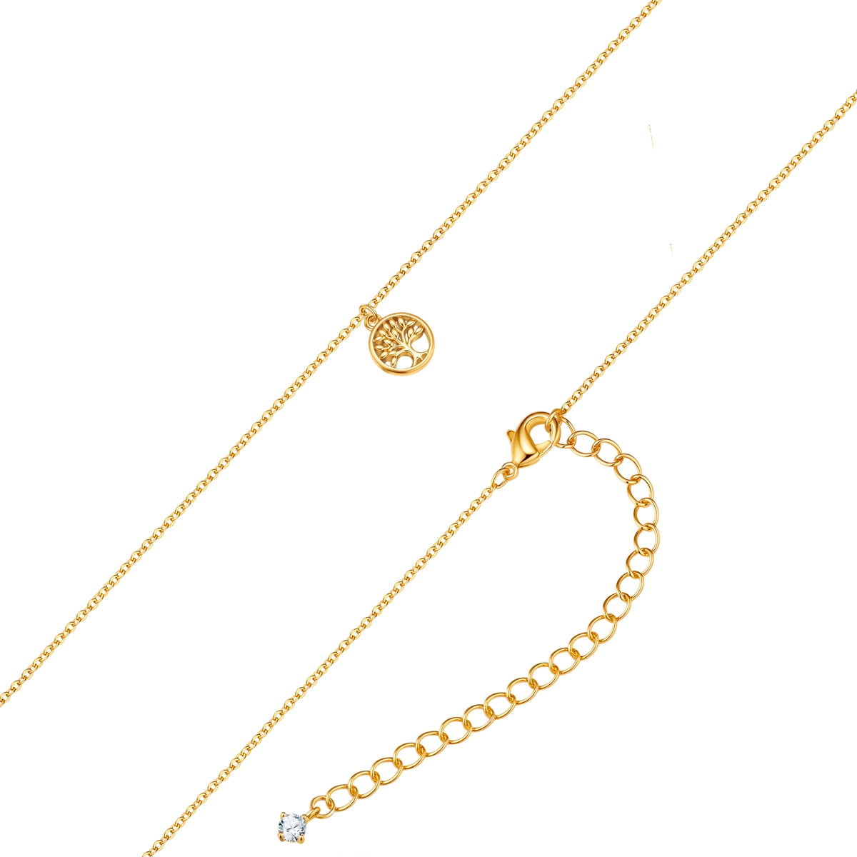 Kette mit Anhänger gelbgold Zirkonia weiß