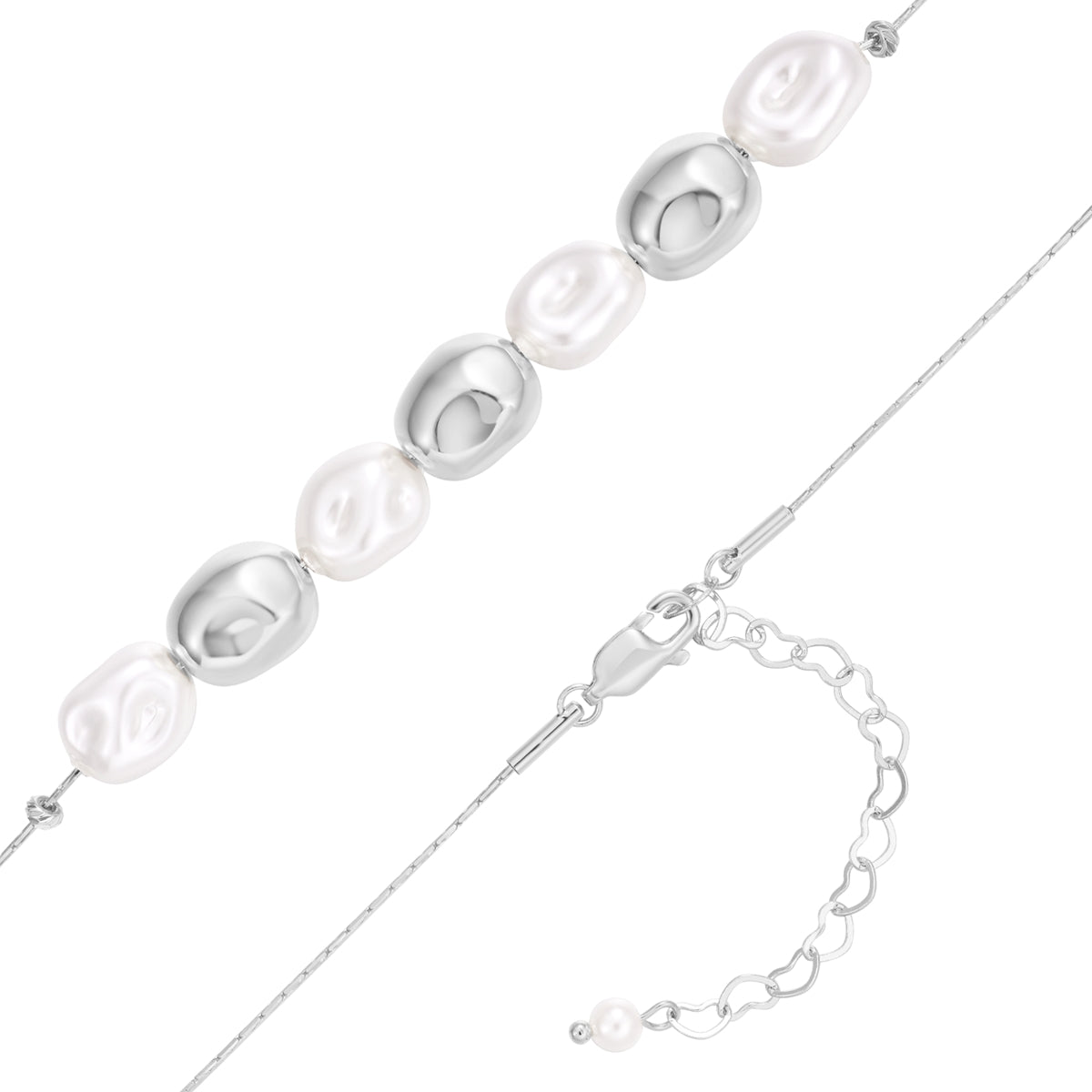 Kette Glasperle weiß