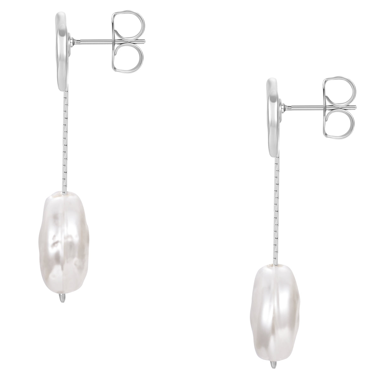 Ohrstecker Glasperle weiß