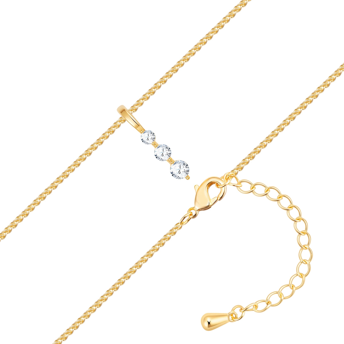 Kette mit Anhänger gelbgold Zirkonia weiß