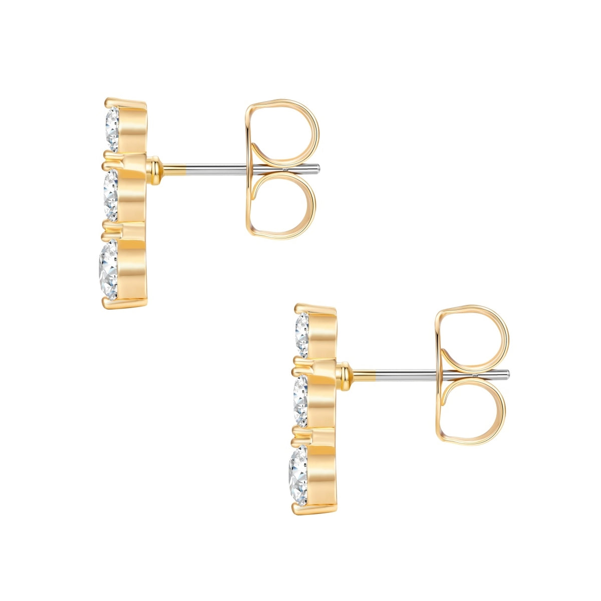 Ohrstecker gelbgold Zirkonia weiß