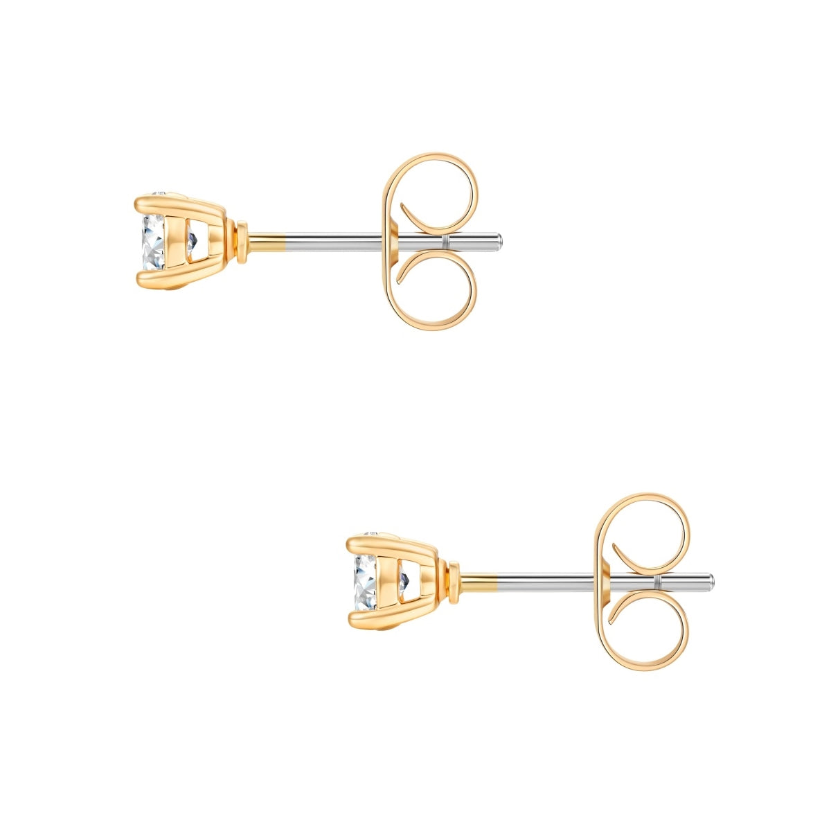 Ohrstecker gelbgold Zirkonia weiß
