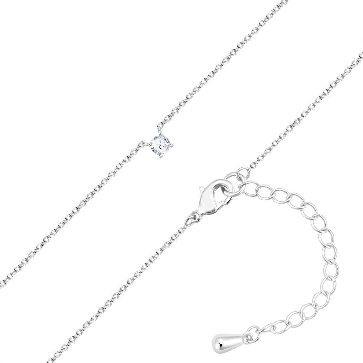 Kette mit Anhänger Zirkonia weiß