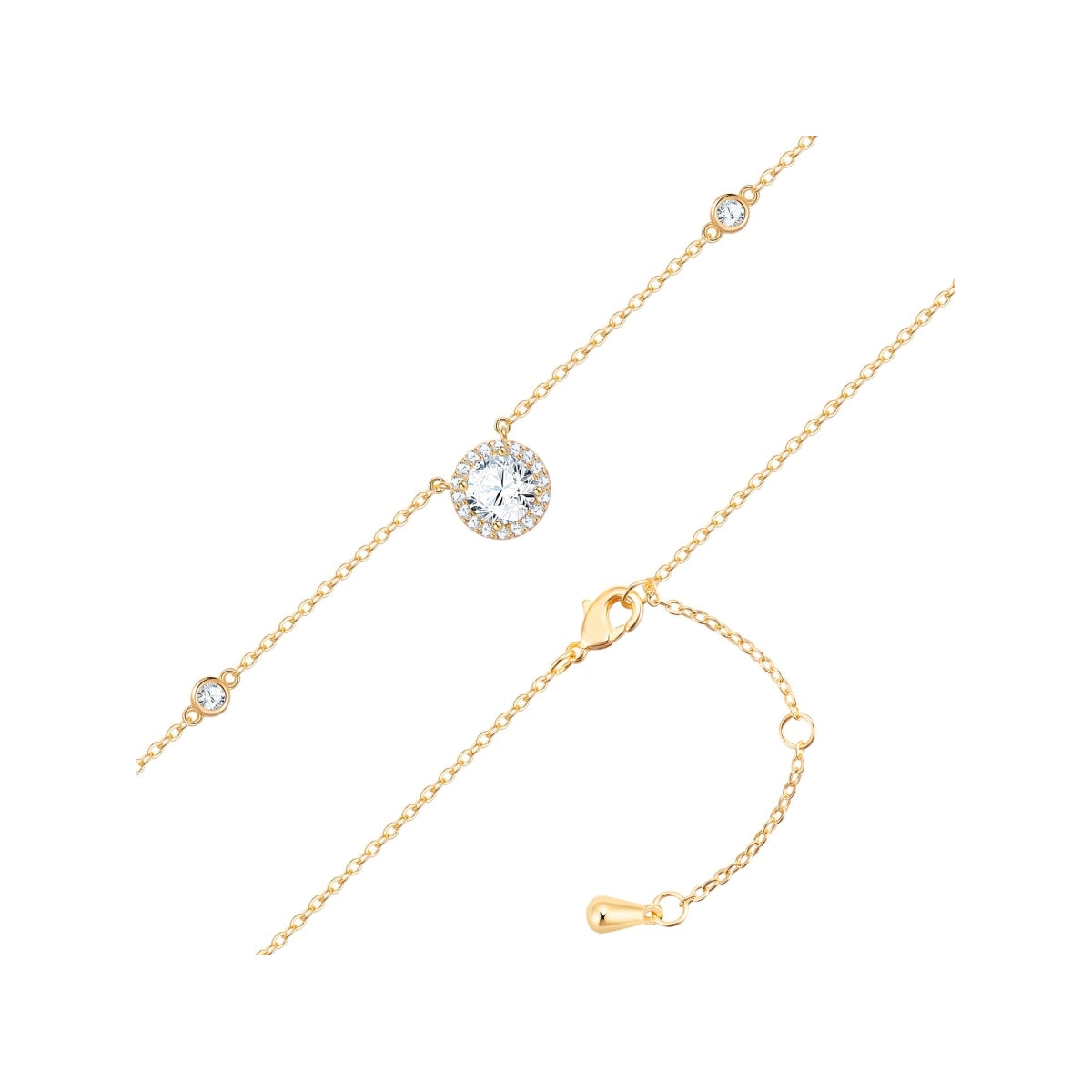 Kette mit Anhänger gelbgold Zirkonia weiß
