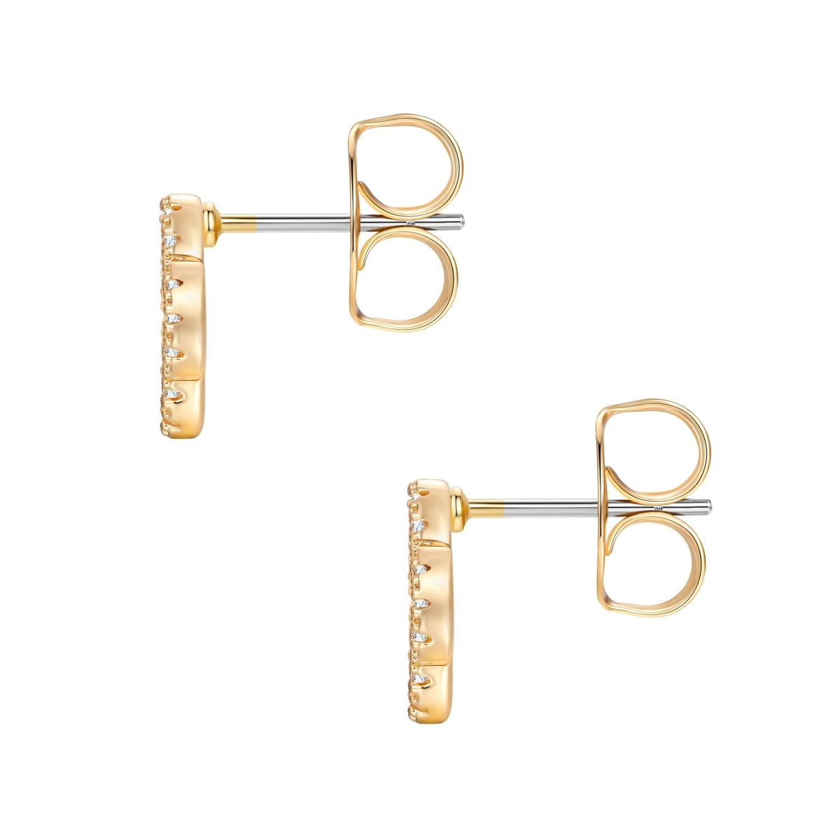 Ohrstecker gelbgold Zirkonia weiß