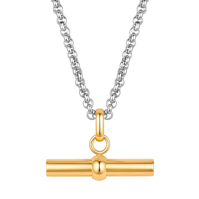 Kette mit Anhänger Edelstahl bicolor