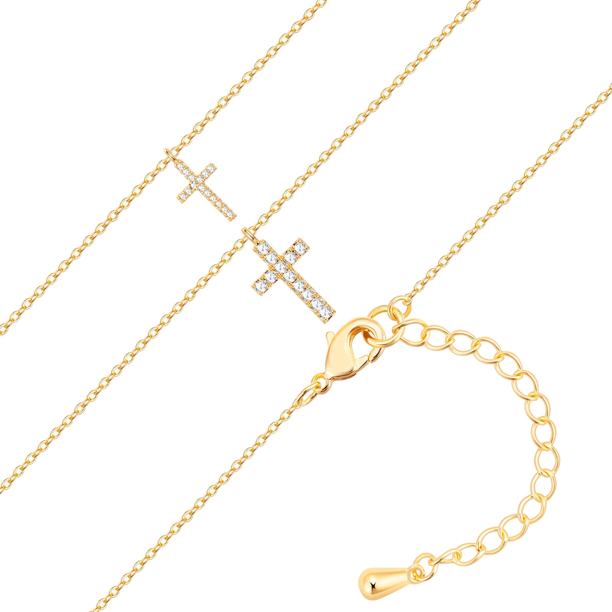 Kette mit Anhänger gelbgold Zirkonia weiß