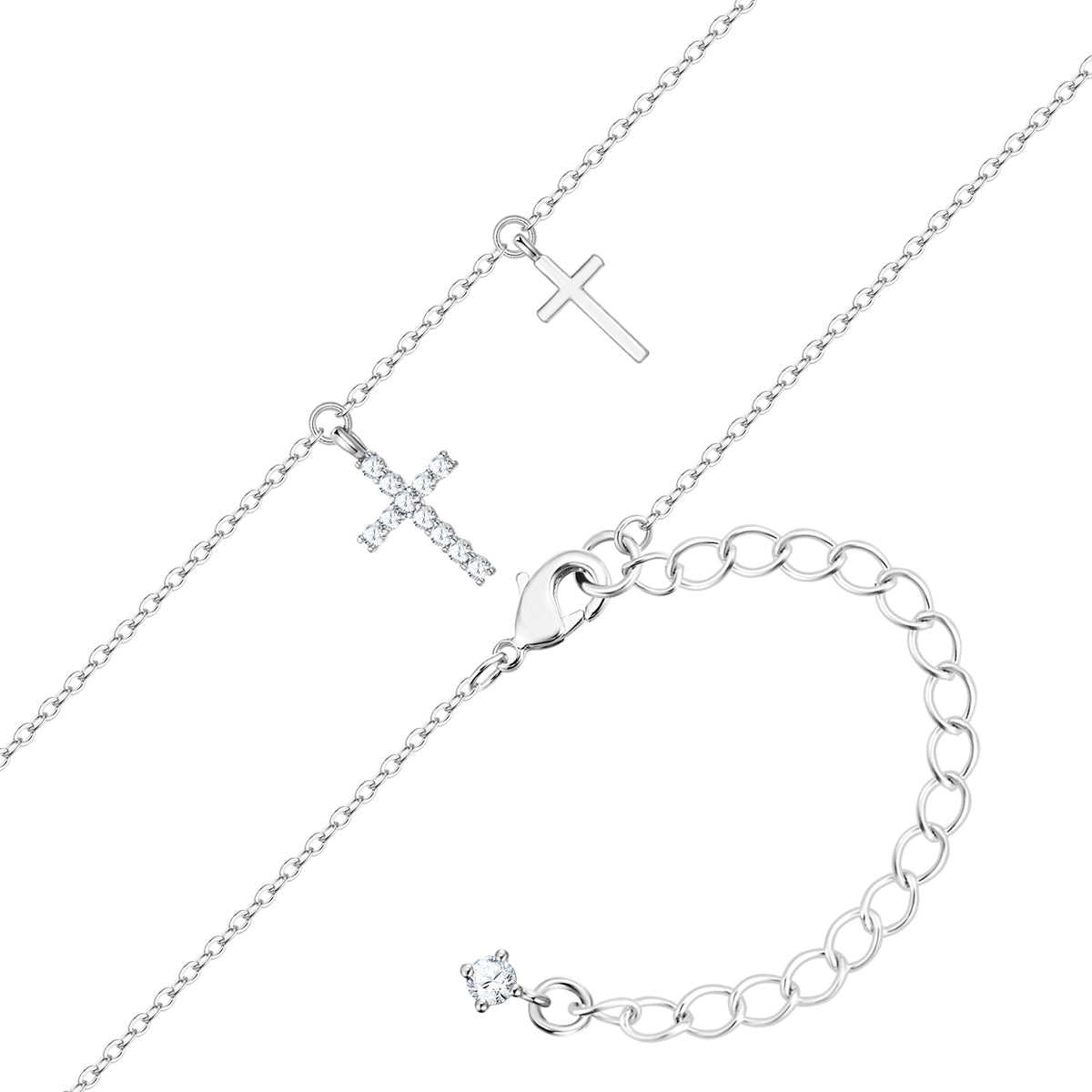Kette mit Anhänger Zirkonia weiß