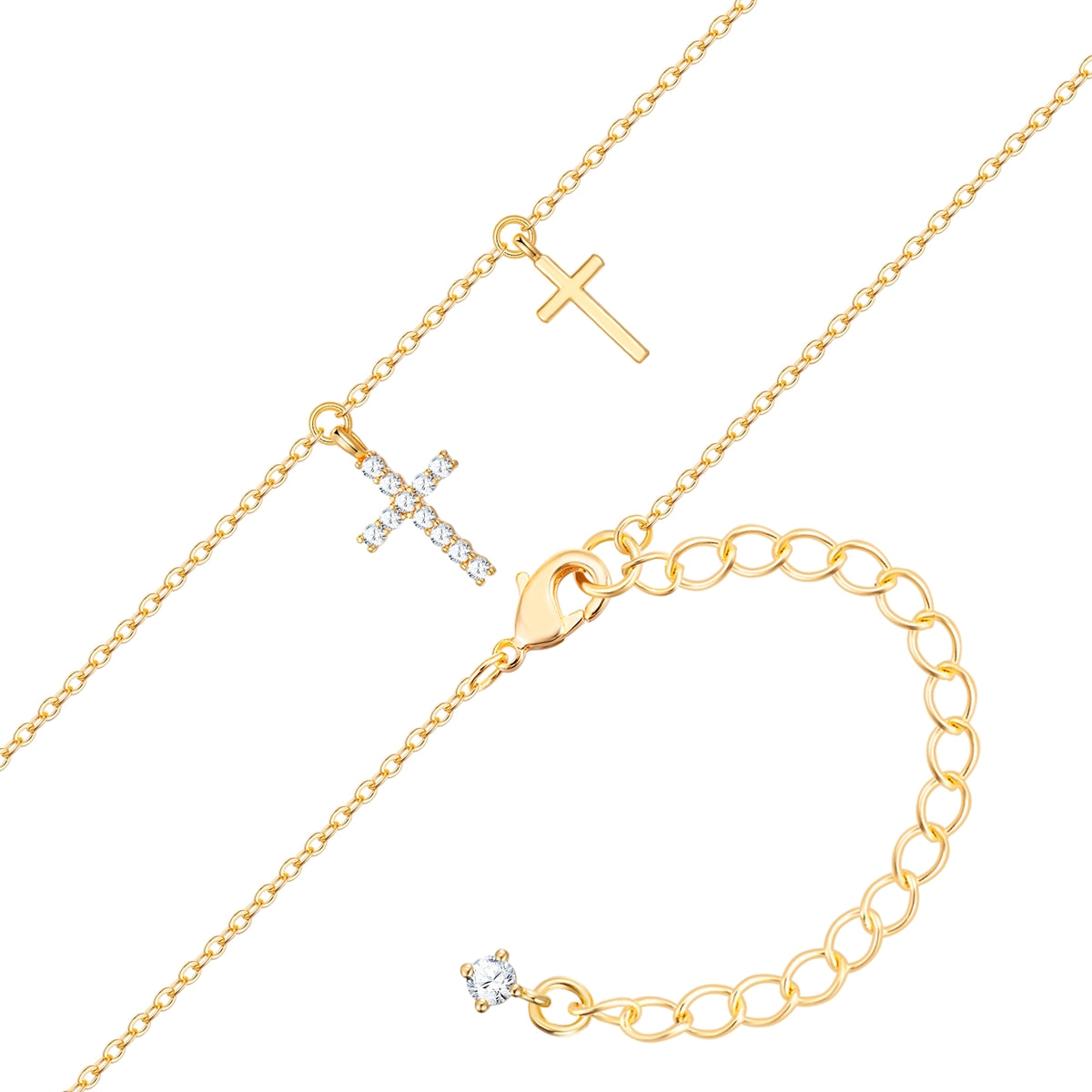 Kette mit Anhänger gelbgold Zirkonia weiß