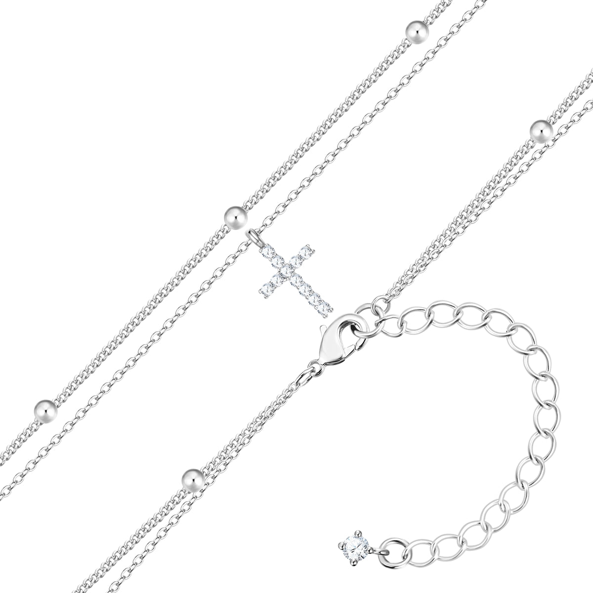Kette mit Anhänger Zirkonia weiß