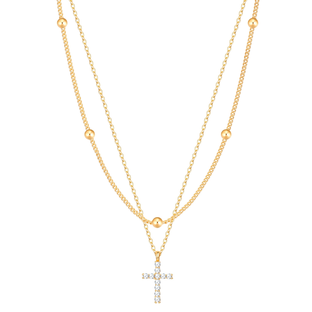 Kette mit Anhänger gelbgold Zirkonia weiß