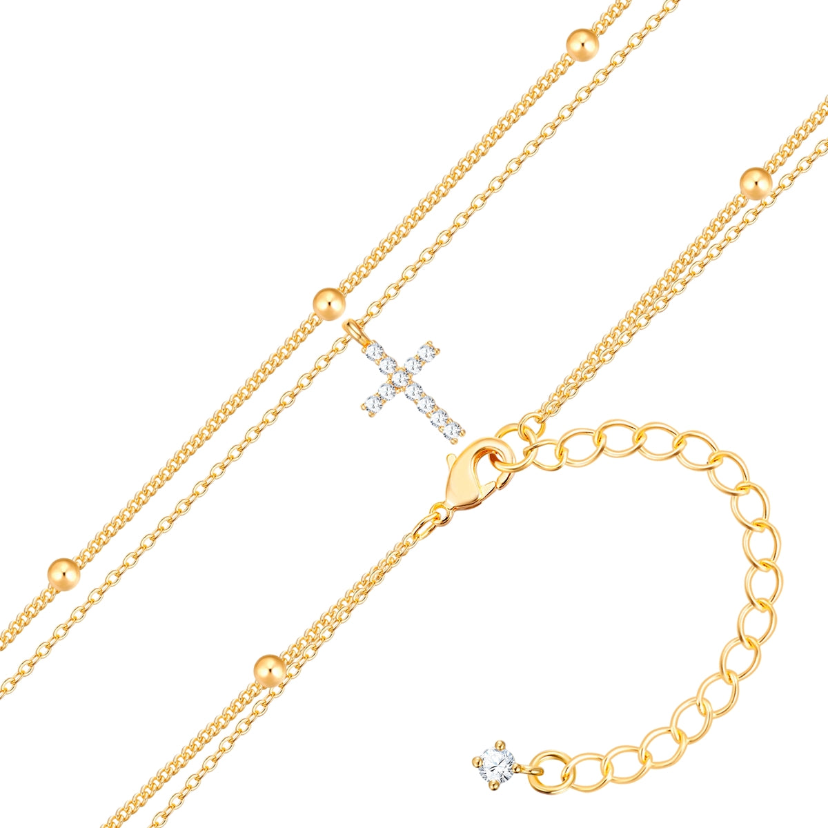 Kette mit Anhänger gelbgold Zirkonia weiß