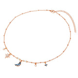 Kette roségold verziert mit Kristallen von Swarovski® bunt