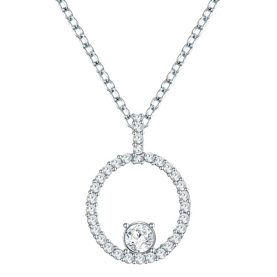 Kette mit Anhänger verziert mit Kristallen von Swarovski® weiß