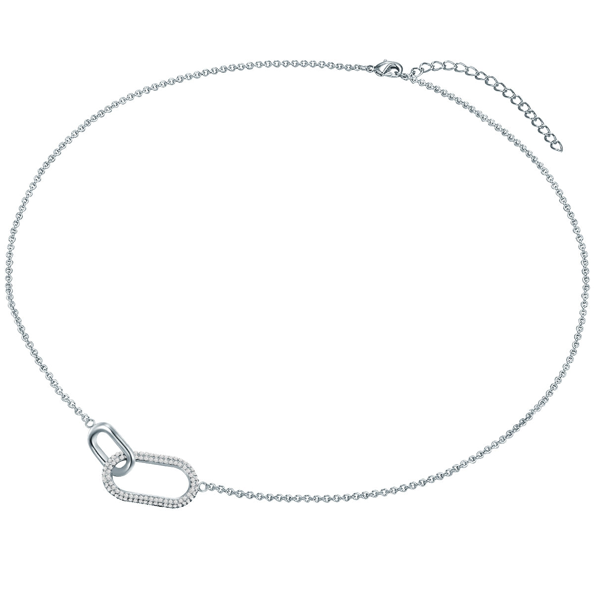 Kette mit Anhänger verziert mit Kristallen von Swarovski® weiß