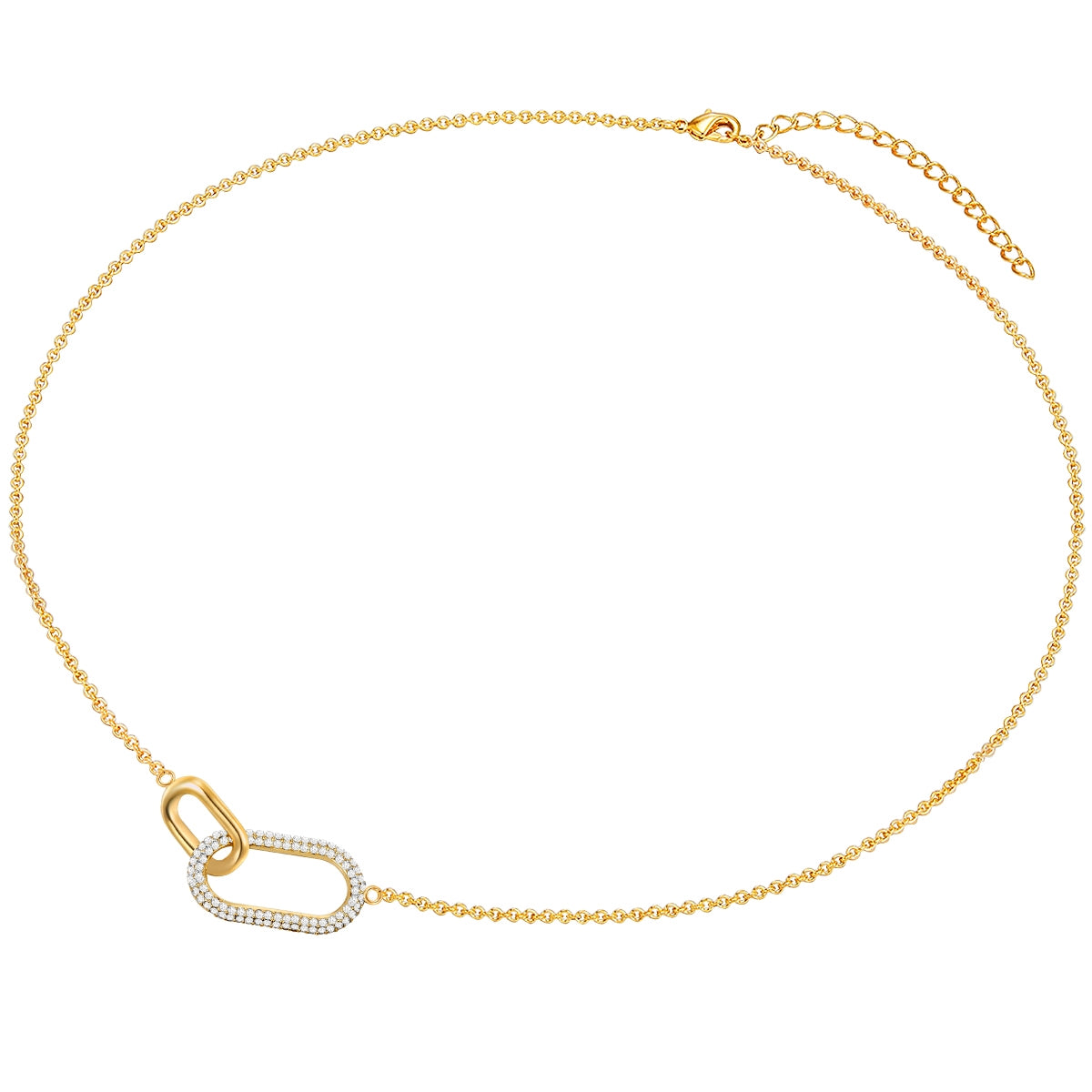 Kette mit Anhänger gelbgold verziert mit Kristallen von Swarovski® weiß