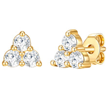 Ohrstecker gelbgold verziert mit Kristallen von Swarovski® weiß