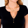 Kette gelbgold Glas weiß