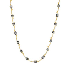  Kette gelbgold Glas schwarz weiß