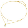 Kette gelbgold Synthetische Perle weiß Glas weiß