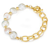 Armband gelbgold Süßwasser-Zuchtperle weiß