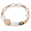 Armband Süßwasser-Zuchtperle weiß Zirkonia weiß