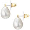 Ohrstecker gelbgold Muschelkernperle weiß