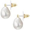 Ohrstecker gelbgold Muschelkernperle weiß