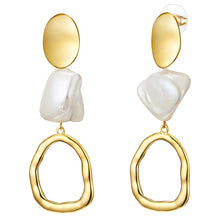  Ohrhänger gelbgold Muschelkernperle weiß